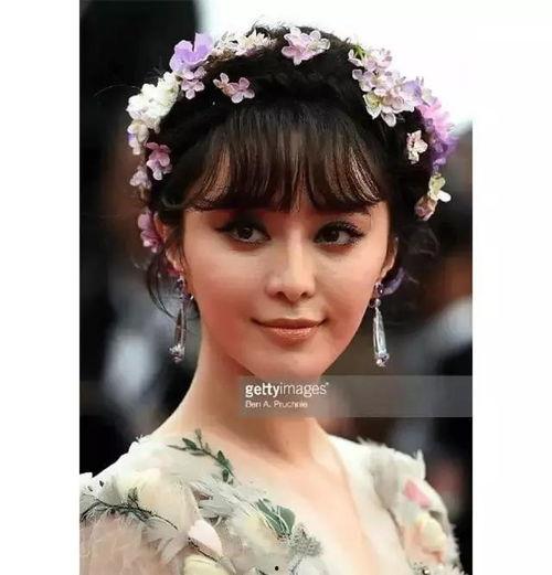 明星网红簪花图片